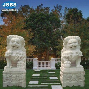 Marble Foo Dogs Statue, JS-AN031