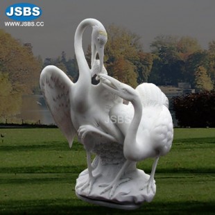 Marble Double Crane Sculpture, JS-AN094