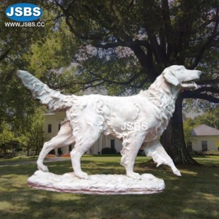 Hand Carved Marble Dog Sculpture, JS-AN020