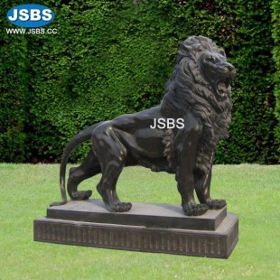 Black Marble Lion Sculpture, JS-AN071
