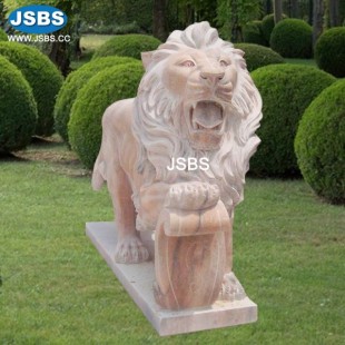 Hand Carved Marble Lion Sculpture, JS-AN023