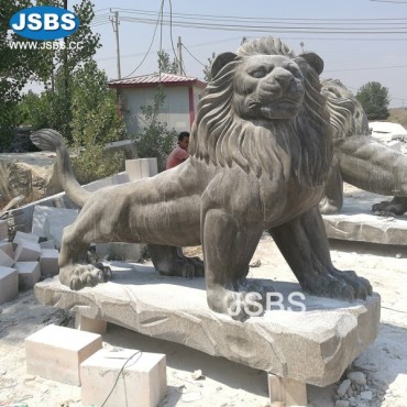 Big Black Marble Lion Statue, Big Black Marble Lion Statue