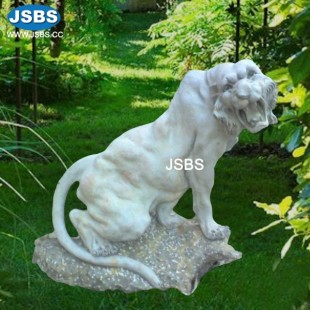 White Marble Tiger Sculpture, JS-AN072