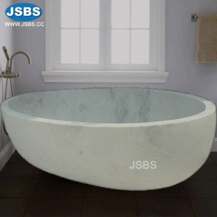 White Oval Marble Bathtub, JS-BT015