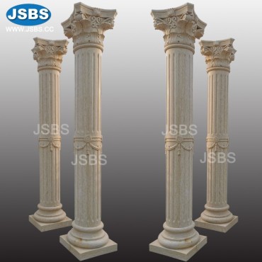 Cream Flute Floral Column Pillar, JS-CM170