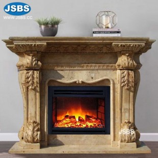 Cream Marble Fireplace , JS-FP299