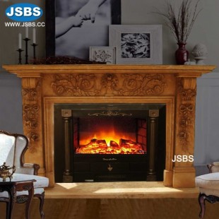 Dark Yellow Fireplace Mantel, JS-FP324C