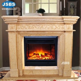 Dark Yellow Marble Fireplace, JS-FP351B