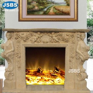 Beautiful Marble Lady Fireplace Mantel, JS-FP034B