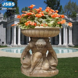 Statuary Marble Planter Pair, JS-P083