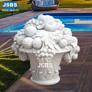 Hand Carved White Marble Vase, JS-P203