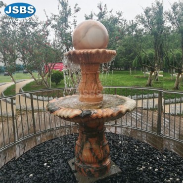 Red Marble Sphere Feng Shui Fountain, Red Marble Sphere Feng Shui Fountain
