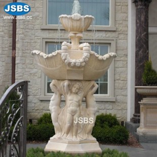 Beige Cherub Fountain, JS-FT006