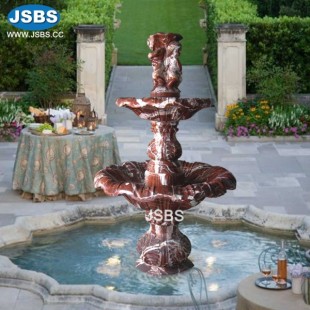Chicken Blood Marble Tier Fountain, JS-FT017