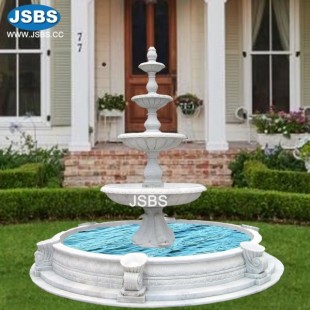 Four Tier White Marble Fountain , JS-FT061