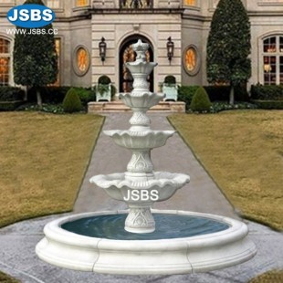 Four Tiered White Marble Fountain , JS-FT020
