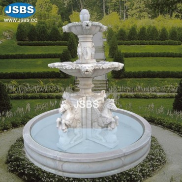 White Horse Marble Tier Fountain, JS-FT051