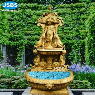 Gold Marble Wall Fountain, JS-FT049