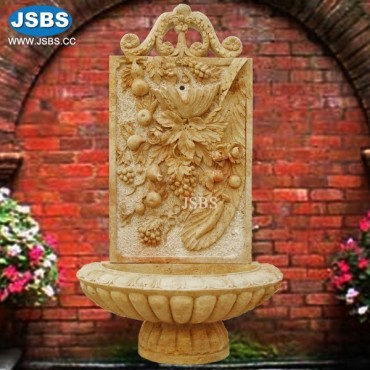 Travertine flower and fruit wall fountain, JS-FT285