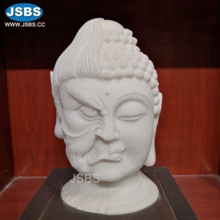 White Marble Buddha Head Statue, White Marble Buddha Head Statue