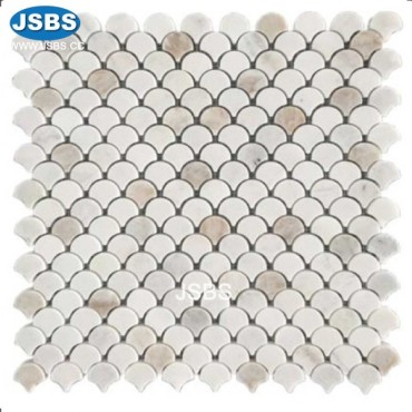 fan marble mosaic tiles, JS-MS021