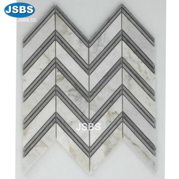Chevron marble mosaic tile sheet, JS-MS027