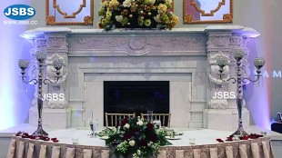 Huge Wedding Marble Fireplace Mantel for US