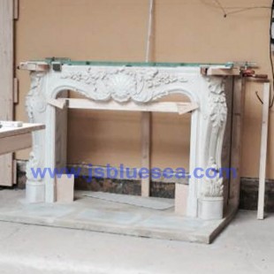 White Marble Flower Fireplace Mantel Case for Germany