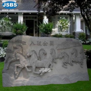 Marble Horse Relief, JS-RF083