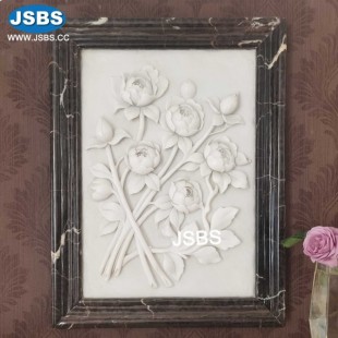 White Marble Flower Relief, JS-RF101