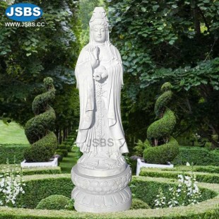 White Marble Buddhist Quan Yin (Guanyin, Kwan Yin) on Lotus Statue Figurine | Guan Yin Statue | Budd, White Marble Buddhist Quan Yin (Guanyin, Kwan Yin) on Lotus Statue Figurine | Guan Yin Statue | Budd