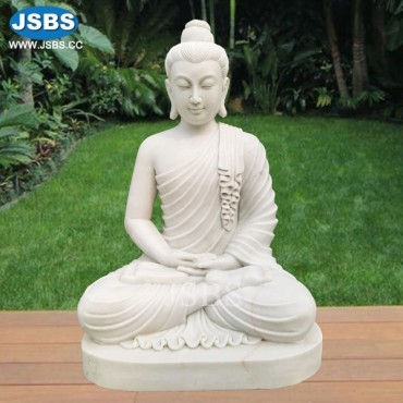 White Marble Sitting Buddha Statue, JS-C424