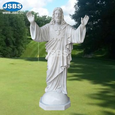 Large White Marble Jesus Sculpture, JS-C422