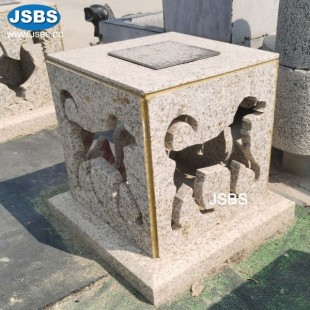 Solar Panel Stone Dog Lantern, JS-AL021D