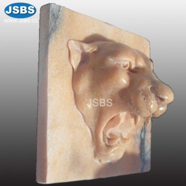 Red Marble Lion Head, JS-OM037
