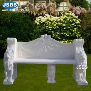 Carved Lions Marble Bench, JS-T022