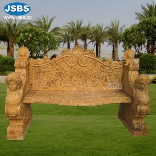 Yellow Marble Lady Head Bench with Back, JS-T153