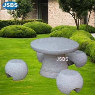 Hand Carved Stone Dining Table Set, JS-T007