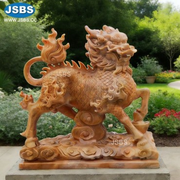 Red Marble Pixiu Sculpture, JS-AN232