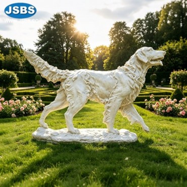 Hand Carved Marble Dog Sculpture, JS-AN020