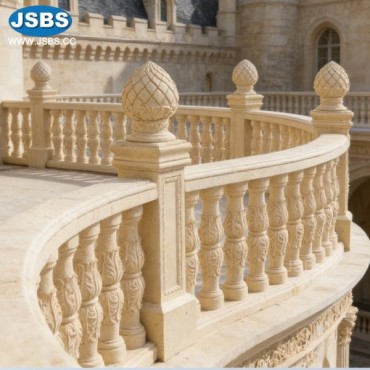 Cream Marble Leaf Balustrade, JS-BS086