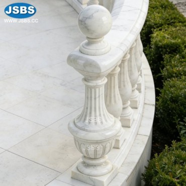 White Marble Curved Handrail, JS-BS093