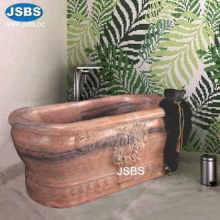 Red Marble Outdoor Bathtub, JS-BT004