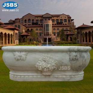 White Floral Marble Bathtub, JS-BT033