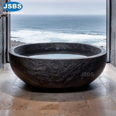 Black Round Marble Tub, Black Round Marble Tub