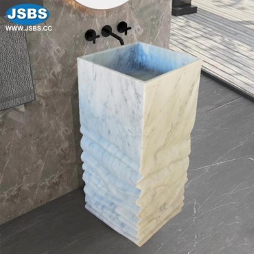 Freestanding Square White Basin, Freestanding Square White Basin
