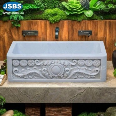 White Marble Double Square Sink, White Marble Double Square Sink