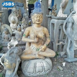 Colored Seated Buddha Sculpture, JS-CN027