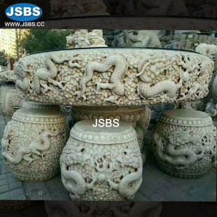Stone Dragon Table with Seats, JS-CN001
