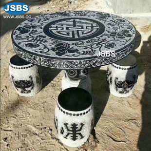 Black Chinese Style Table with Seats, JS-CN002